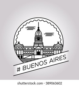 vector line buenos aires badge