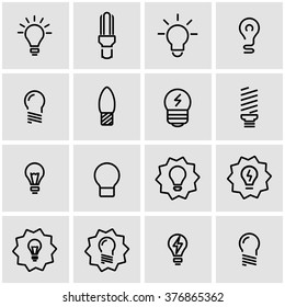 Vector line bulbs icon set.