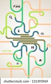 Vector line business concepts with  icons / can use for info-graphic / loop business report or plan / modern template / education template / business brochure /  system diagram