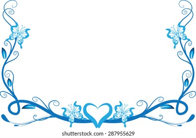 vector line with butterfly border