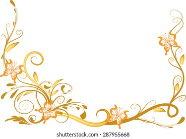 vector line with butterfly border