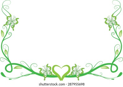 vector line with butterfly border