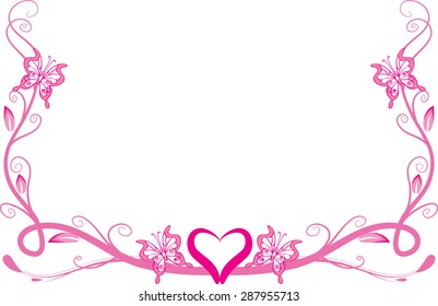 vector line with butterfly border