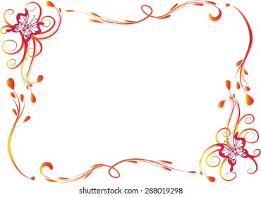 vector line with butterfly border