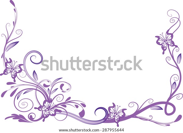 Vector Line Butterfly Border Stock Vector (Royalty Free) 287955644 ...