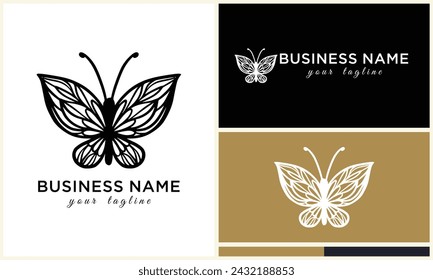 vector line butterfly logo template
