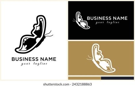 vector line butterfly logo template