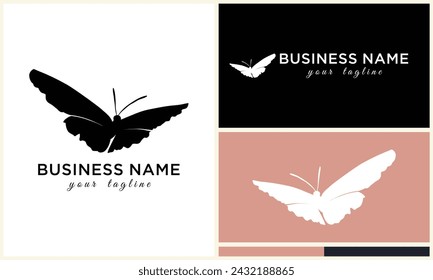 vector line butterfly logo template
