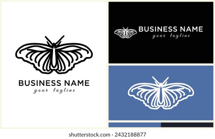 vector line butterfly logo template