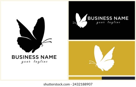 vector line butterfly logo template