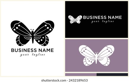 vector line butterfly logo template