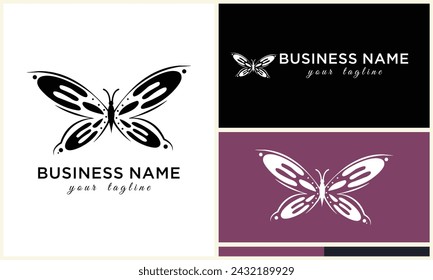 vector line butterfly logo template