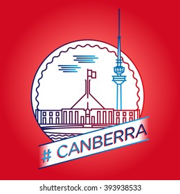 vector line canberra badge
