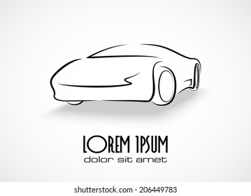 Vector line car symbol