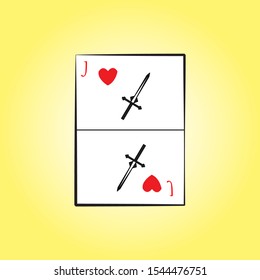 vector line card hearts  art