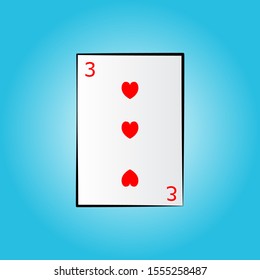 vector line card hearts in blue background