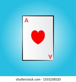 vector line card hearts in blue background