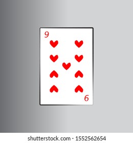 vector line card hearts red art