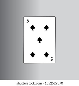vector line card spades black art