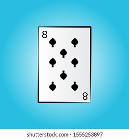 vector line card spades in blue background