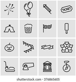 Vector line carnival icon set.