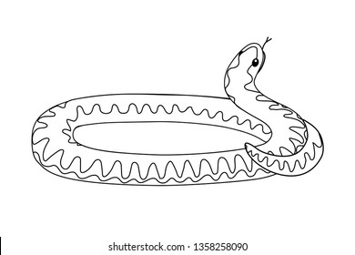 vector line cartoon animal clip art coiled viper snake