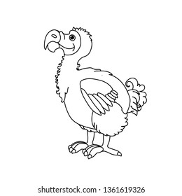vector line cartoon animal clip art dodo bird