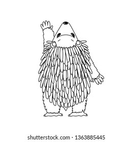 vector line cartoon animal clip art cute hedgehog