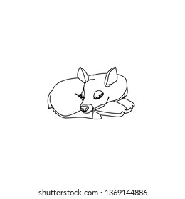 vector line cartoon animal clip art female Red deer