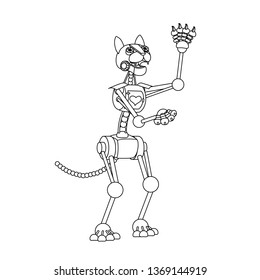 vector line cartoon animal clip art Robot cat