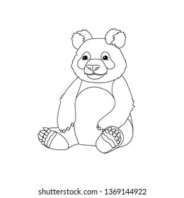 vector line cartoon animal clip art sitting giant panda