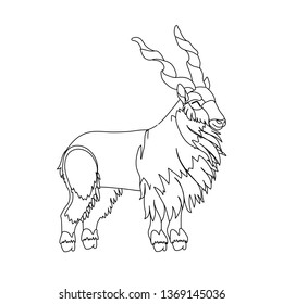 vector line cartoon animal clip art cute markhor