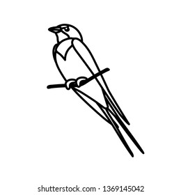 vector line cartoon animal clip art swallow bird