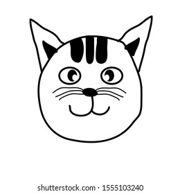 Vector Line Cat Cartoon Art Stock Vector (Royalty Free) 1555103240 ...