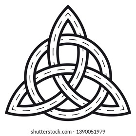 Vector line celtic symbol trinity knot. Isolated on white background.