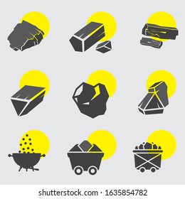
Vector line charcoal icon set