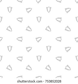 Vector line christmas tree seamless pattern. Merry Christmas and happy new year greeting card backdrop design. Retro hand drawn flat art on white background.