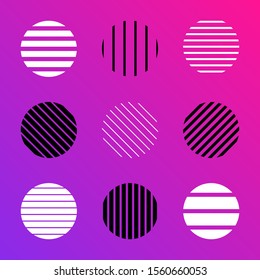 vector line circle shapes set minimal abstract design decoration elements collection
