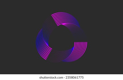 Vector line circle symbol isolated on gray background