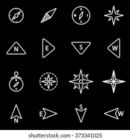 Vector line compass icon set