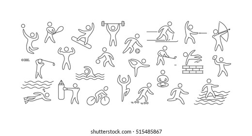 Vector line concept for sport. Modern linear web banner for sports training.