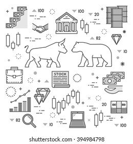 Vector line concept of stock market.