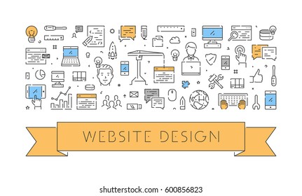 Vector line concept for website design. Modern symbol for web development.