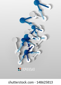 Vector line connection 3d paper design