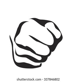Vector Line Contour Graphic Art Fist