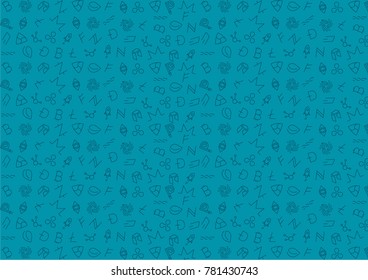 Vector Line Crypto Currency Icons Patter Background