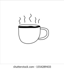 vector line cup coffee art