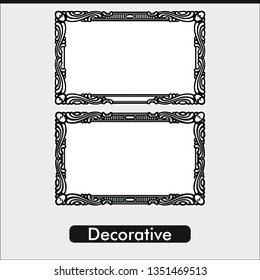 Vector line decoration pattern. Art design for web  site  advertising  banner  poster  flyer  brochure  board  card  paper print. Victorian ornaments photo frames in vector 
