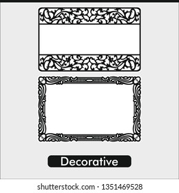 Vector line decoration pattern. Art design for web  site  advertising  banner  poster  flyer  brochure  board  card  paper print. Victorian ornaments photo frames in vector 