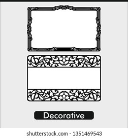 Vector line decoration pattern. Art design for web  site  advertising  banner  poster  flyer  brochure  board  card  paper print. Victorian ornaments photo frames in vector 